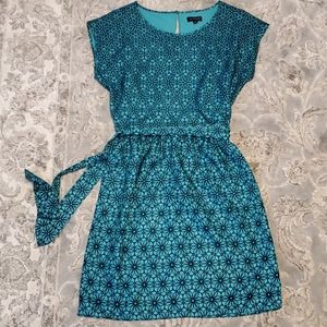 The Limited green and navy dress